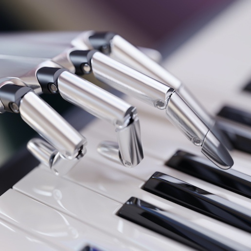 robot playing piano